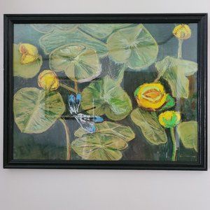 Hand painted Water Lilly Pastel 12 x 16 artwork